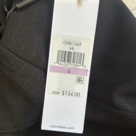 Calvin Klein ruffle shoulder,Very black great shape midi dress, wore once - Picture 8 of 9